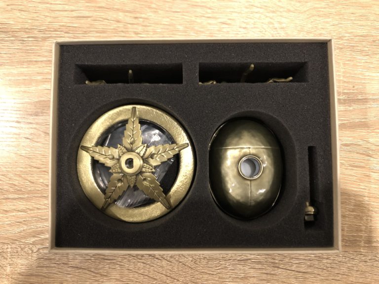Myst 25th Anniversary Inkwell components in their foam packaging