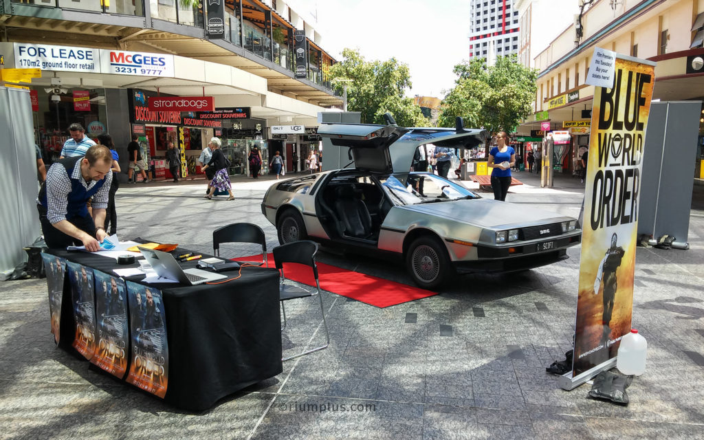 my DeLorean at Queen St Mall in Brisbane, Australia