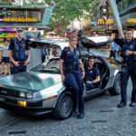 DeLorean in Queen St Mall, Brisbane for Blue World Order