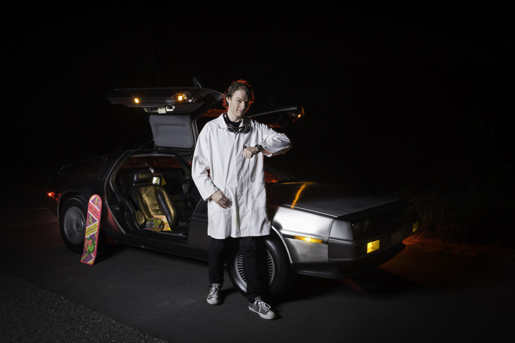 Mike Ando with his DeLorean