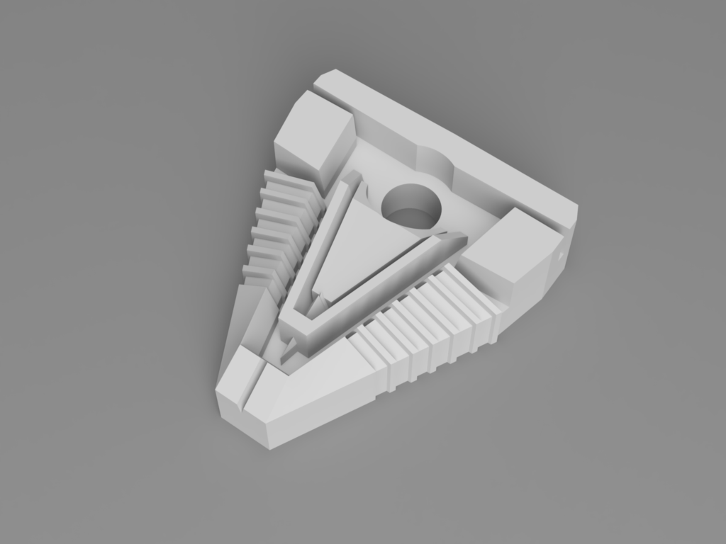 3D model of the clip holding on the Silicon Wafers. It's based on the Chevrons around the Stargate